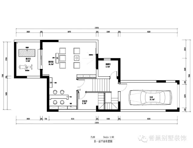 别墅设计负一层平面布置图