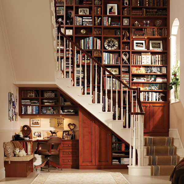 楼梯下书柜设计效果图图片
