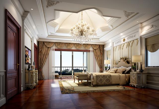  别墅美式卧室装饰设计效果图