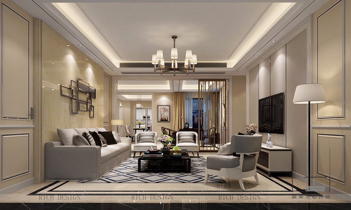 博林天瑞欧式客厅装饰设计效果图