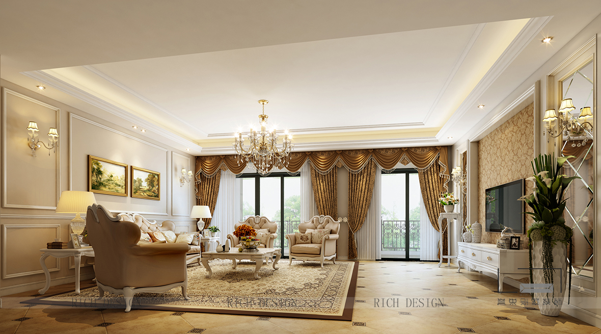 美式客厅装修 客厅.jpg