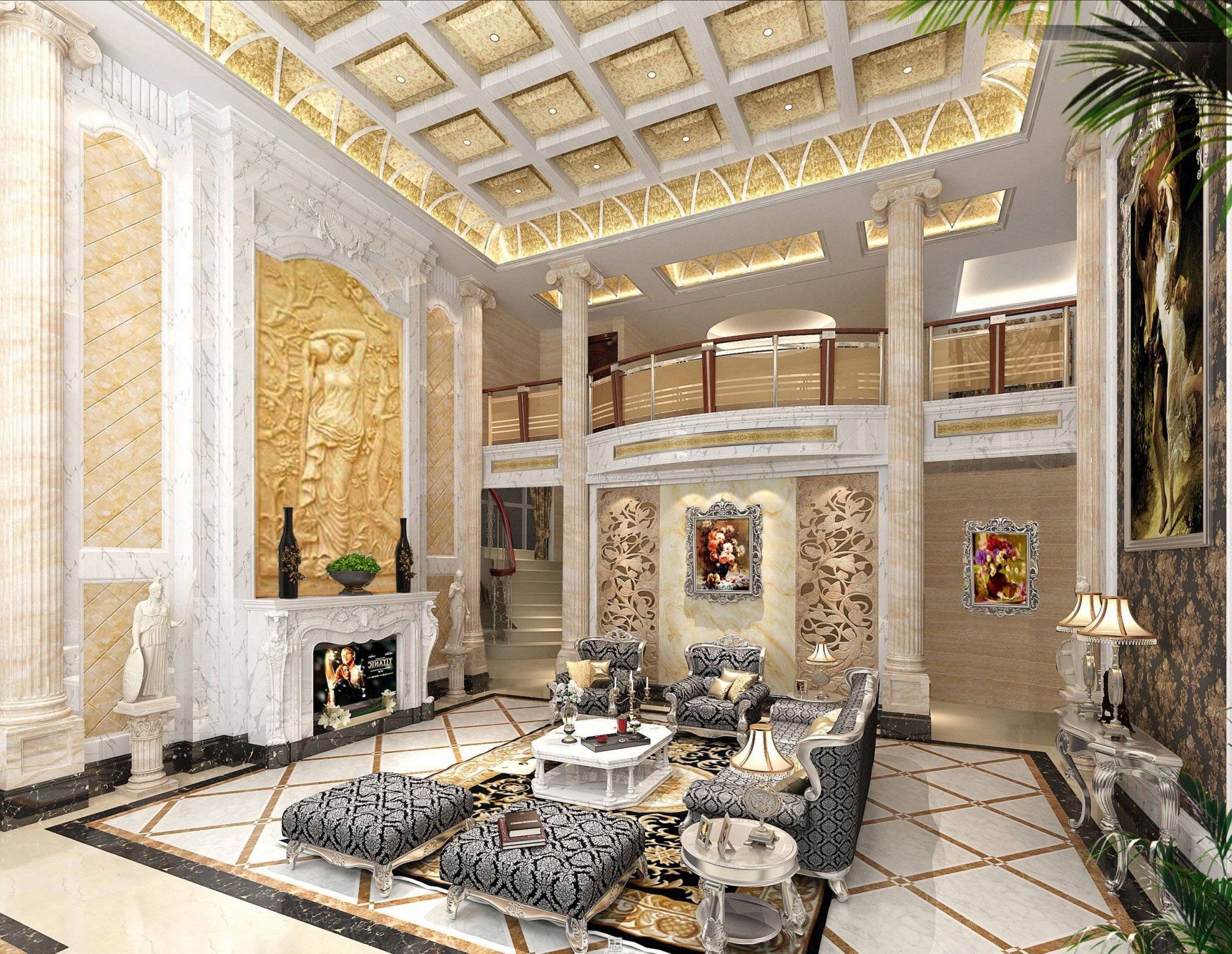 别墅装修客厅效果图